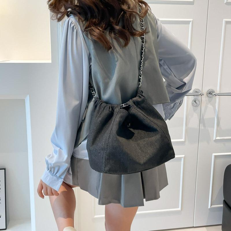 Женская легкая тканевая сумка большой вместимости, новая модель класса осень-зима, на плечо, сумка-мессенджер, сумка-тоут на цепочке