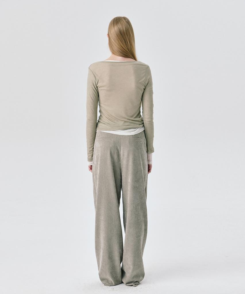 WNDERKAMMER Steady Wide Tuck Pants_Grey