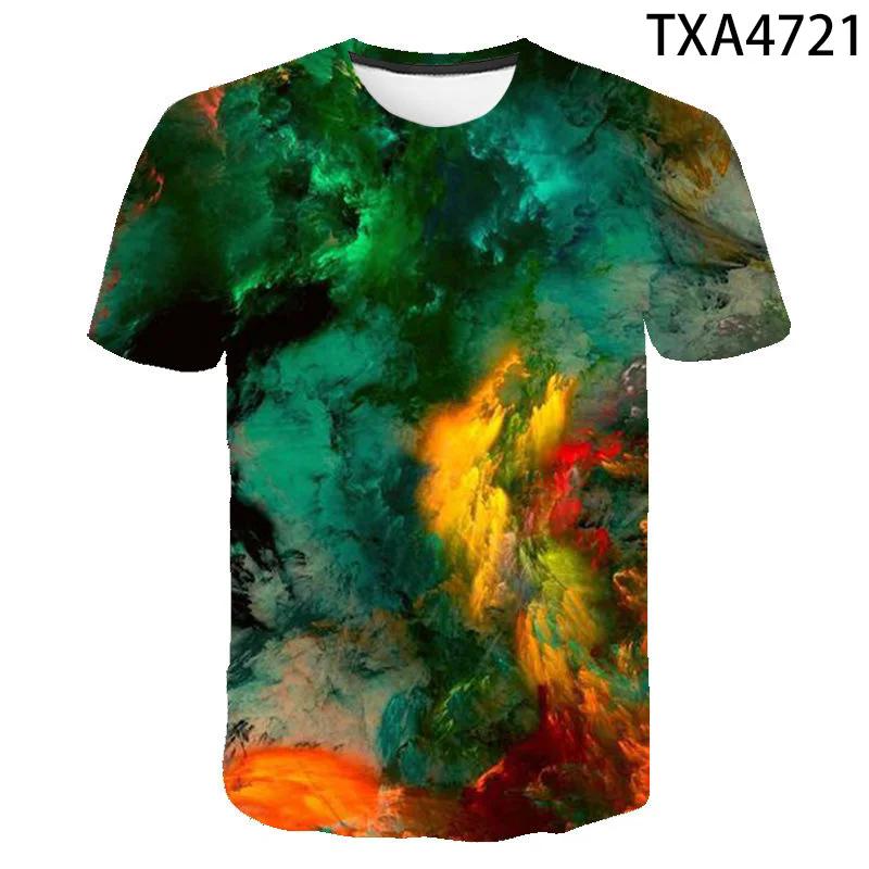 3D футболка Galaxy Colorful Clouds футболка для мужчин, женщин, детей, облако крутая футболка с принтом звездного неба, топы, футболки, одежда для мальчиков и девочек