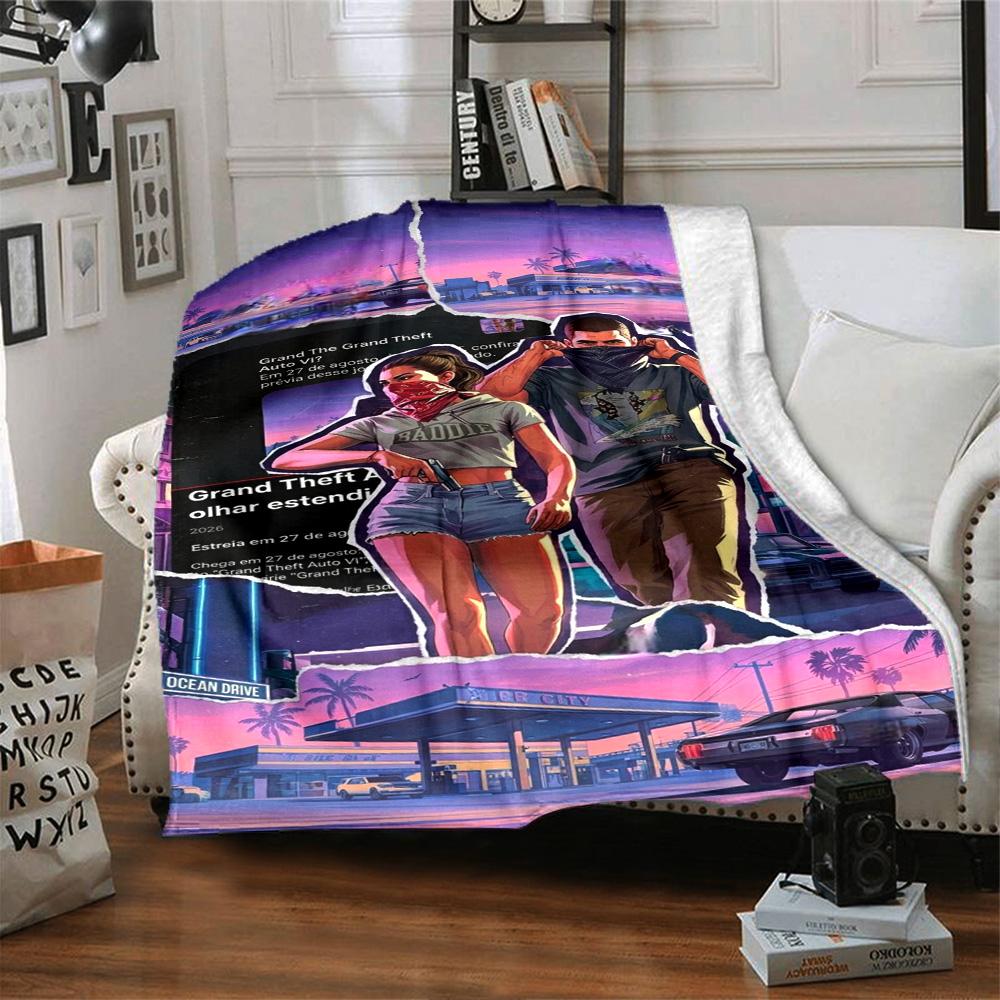 Grand Theft Auto Blanket Comfortable Great for Sofa Livingroom Bedding for All Seasons Modern Unique Gift for Family and Friends Camping