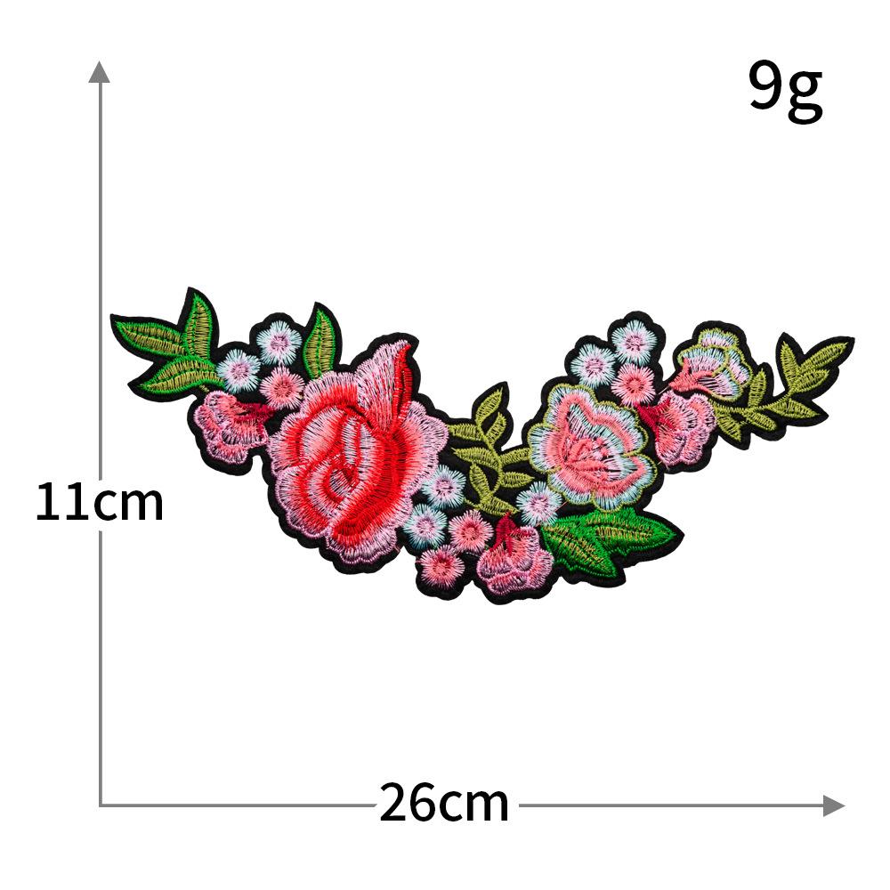 Large Rose Flower Pair Boutique Embroidery Cloth Sticker Chinese Style Coat Coat Clothes Embroidery Patch Diy