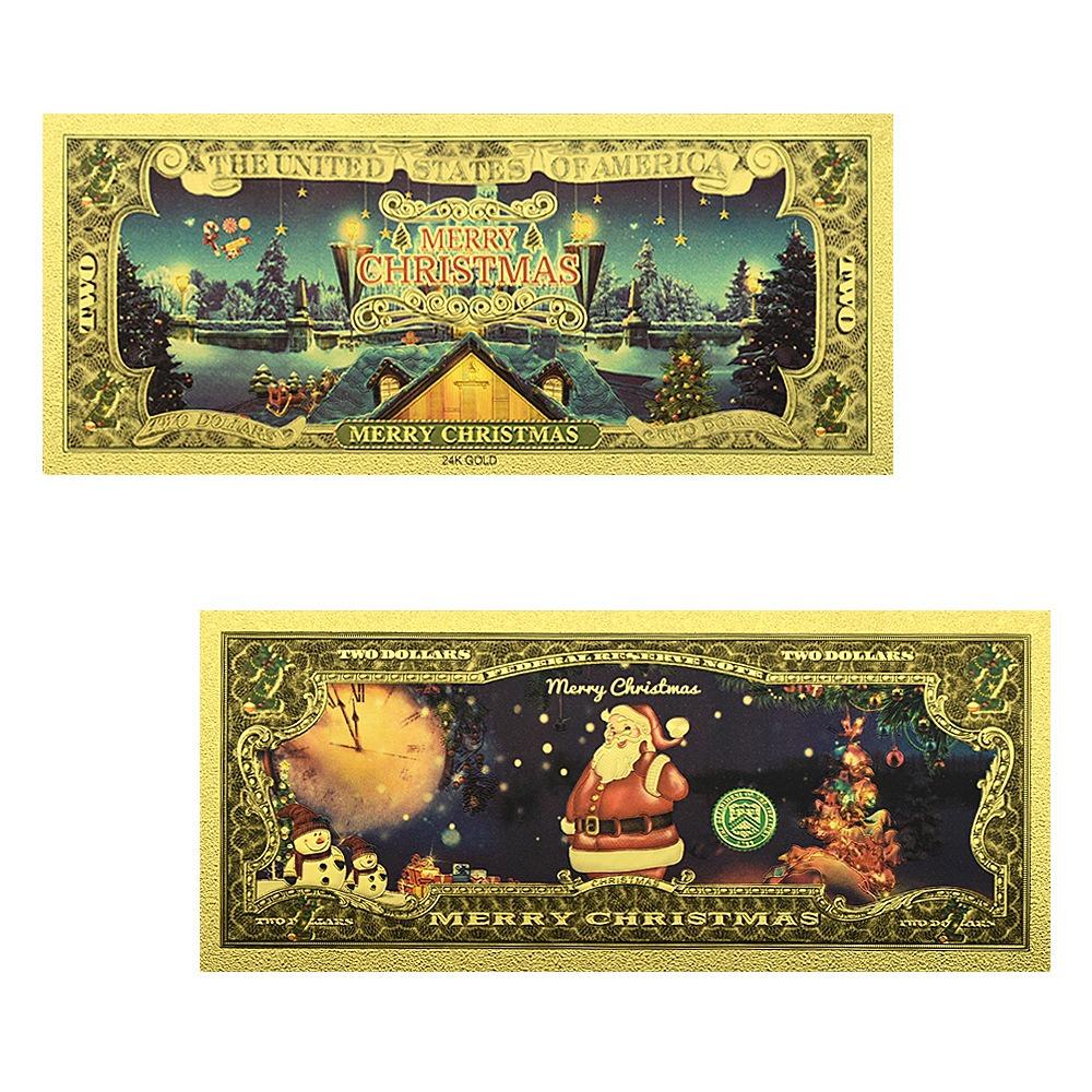 Christmas commemorative coins, Santa Claus gold coins, Halloween gold banknotes, badges, collectible medals, commemorative coins, gifts