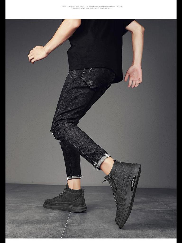 2023 Autumn British Men's Casual White Sneakers - Trendy All-Match Footwear for Spring and Autumn