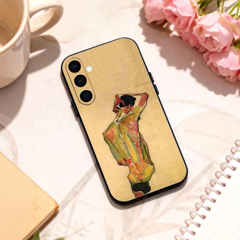 painter E-Egon S-Schiele phone Case For Samsung Galaxy A73,A72,A71,A70,A53,A52,A51,Others Soft Black Shell
