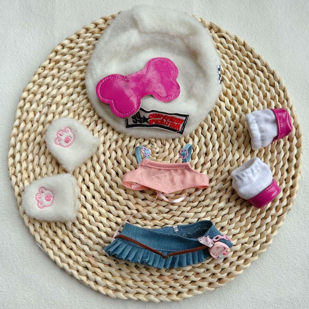 20 СМ Миниатюрный Костюм Многоцветная Кукла Кепка Платье Набор Игрушка Кукла Одежда Хлопковая Фаршированная Кукла