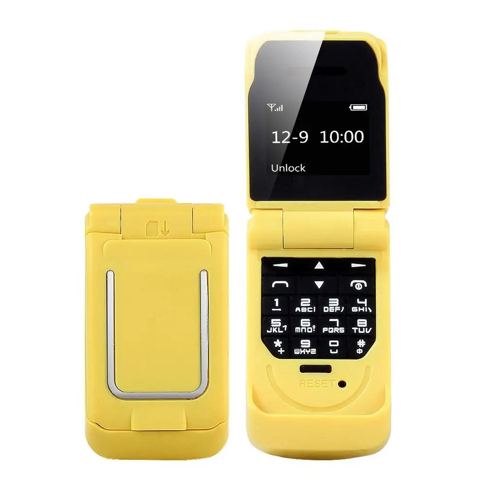 0.66"Мини раскладной мобильный телефон Самый маленький раскладной FM Беспроводной Bluetooth 3.0 Набор номера Громкая связь Наушник Телефон с одной SIM-картой
