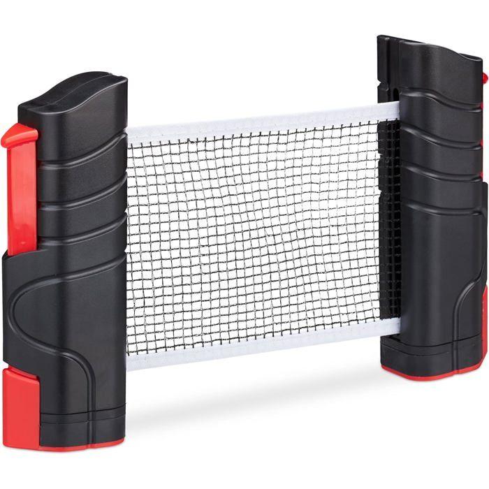 Filet Tennis de Table, ping Pong, Extensible, Largeur de 176 cm, Pinces Jusqu’à 5 cm d’épaisseur, Noir/Rouge.74