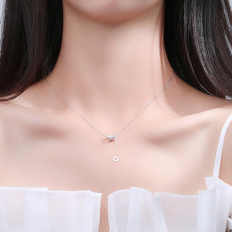 Fashion Diamond Necklace for Japanese and Korean Women, Simple and Versatile, with A Sense of Luxury and Niche Design