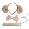 Animal Costume Ears Headband Tail Bow Tie Set for Toddlers And Kids Adjustable Plush Animal Costume for Halloween Cosplay Performance