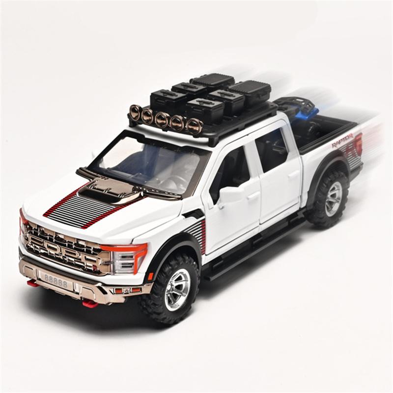 1/24 Ford Raptor F150 Сплав Пикап Модель Машины Литые Металлические Внедорожники Модель Машины Звук и Свет Симуляция Детская Игрушка Подарок