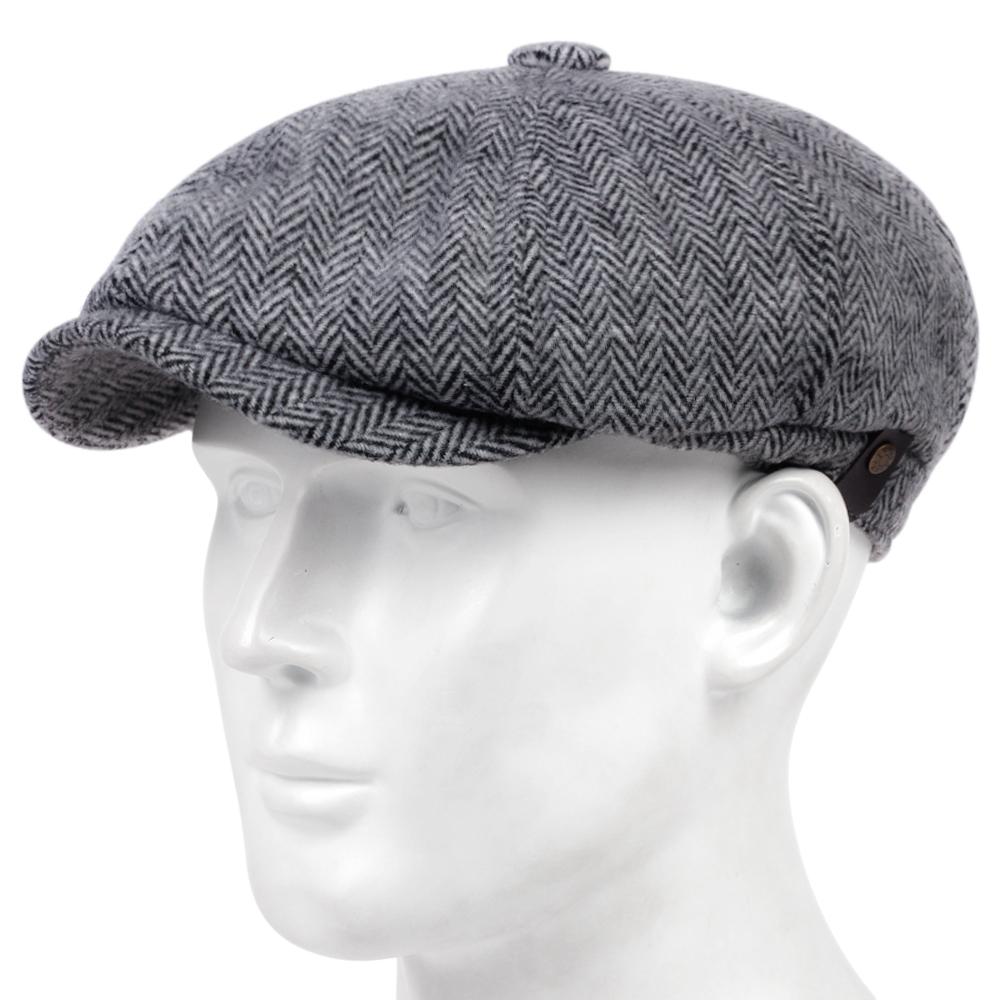 Fashion Wool Newsboy Caps Men Herringbone Flat Caps Women Coffee British Gatsby Caps Autumn Winter Warm Woolen Hats Gorras
