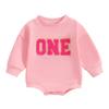 Toddler Baby Sweatshirt Romper Letter Embroidery Long Sleeve Jumpsuit for Newborn Girl Boy Cute Clothes