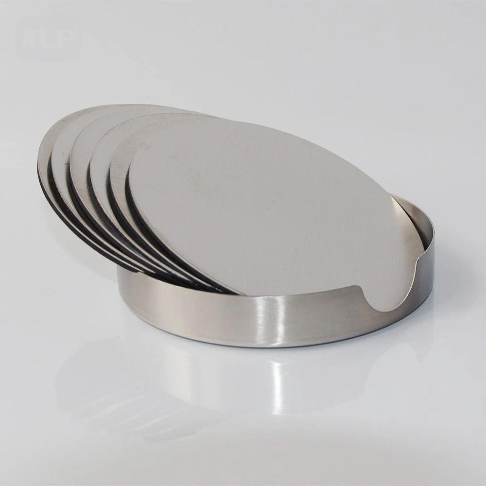 6Pcs/Set Durable Stainless Steel Coaster Heat-resistant Round Tea Cup Coaster Mug Pad Hotel
