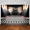 Racing Backdrop 7 X 5 Ft, Black White Line Race Track Racer Sport Theme Background, Motorsport Car Photography Backdrop