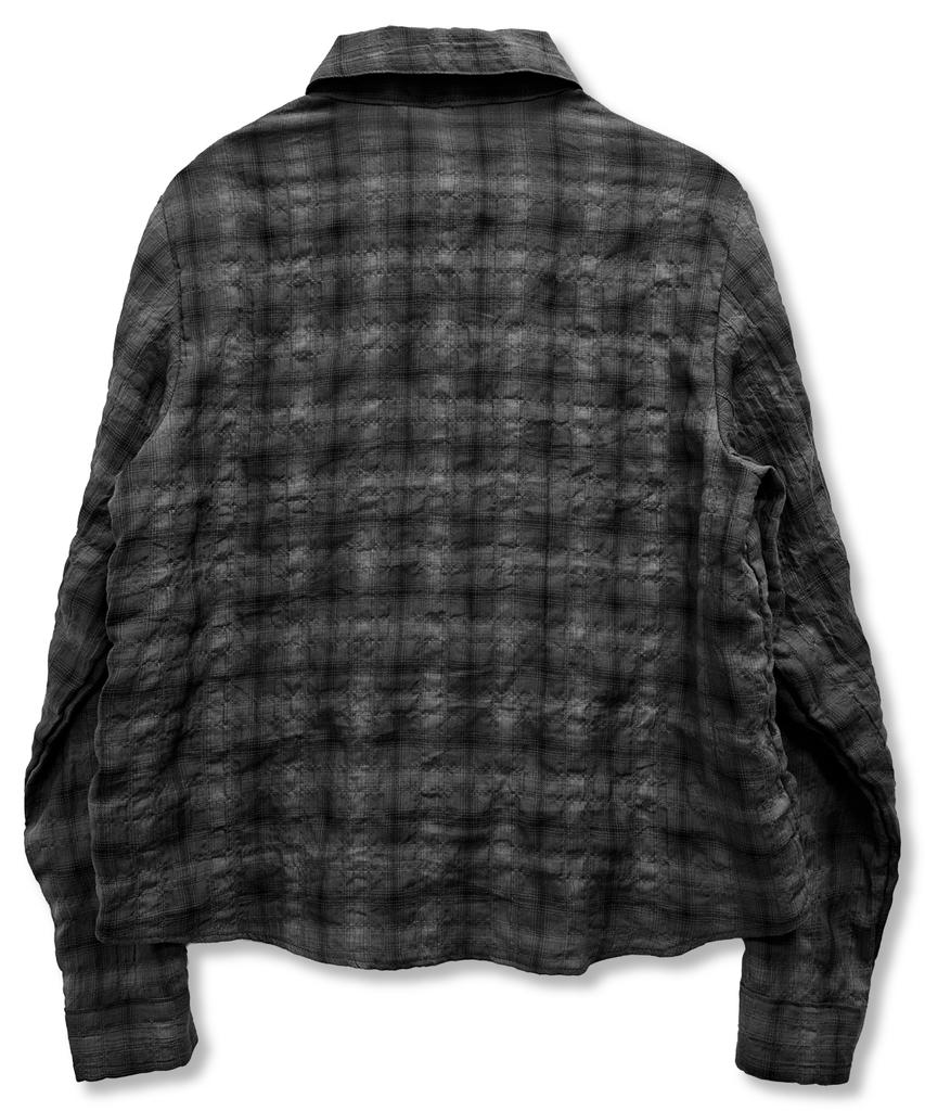 Рубашка в клетку Damiswi Seersucker Grunge Spandex_Черная