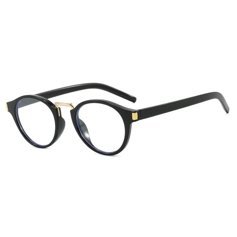 Men'S Women'S New Retro Round Hd Anti-Blue Light Normal Glasses Full Frame Classic Flat Glasses Fashion Decorative Glasses