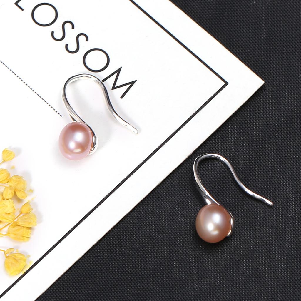 1 Pair Natural Freshwater Purple Pearls Ear Studs Earrings for Women Jewelry 20×6 Mm