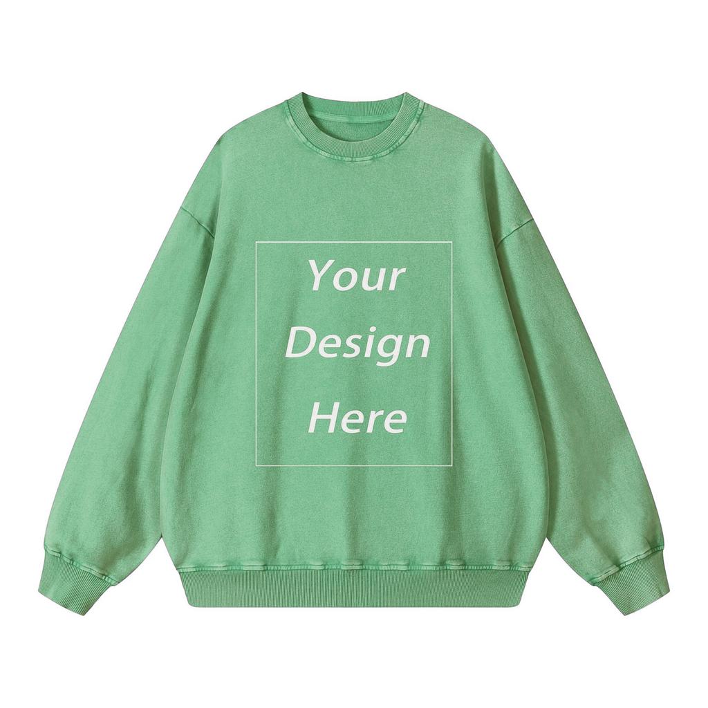 360 GSM 100% Cotton Acid Wash Sweatshirt Customized Unisex Classic Sweatshirt