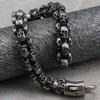 Мужской браслет-цепочка из матовой нержавеющей стали шириной 12 мм с черепом, мужской браслет-цепочка в стиле панк-рок, готический браслет со скелетом, мужской браслет для мальчиков