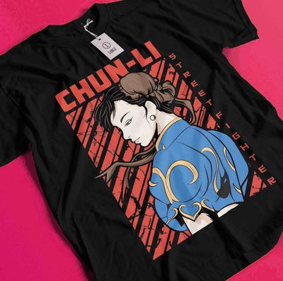 Ретро Игровая Футболка, Винтажная Аниме Ваифу Футболка Унисекс Chun Li SF2 Akuma Fatal Fury KOF Mai King Of Fighter KOF2002 Terry Bpgard Camille