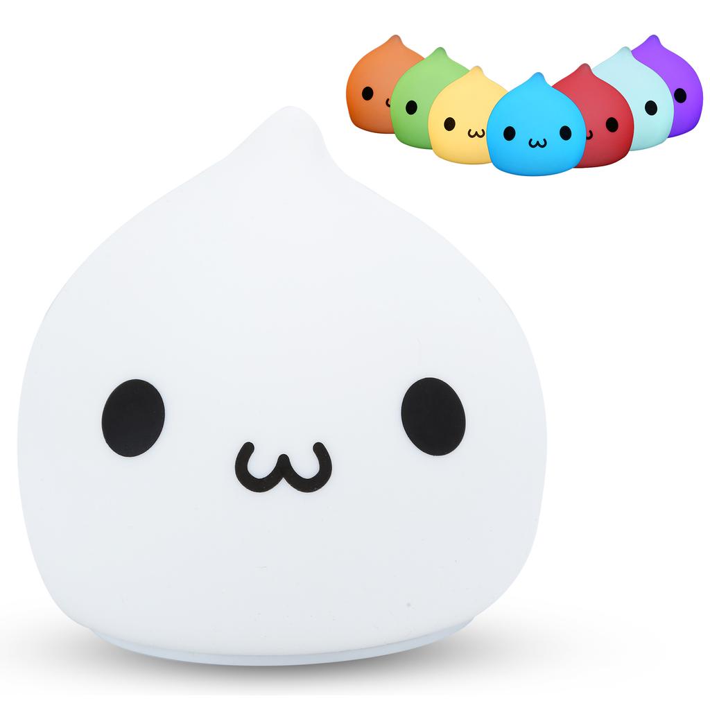 Светодиодный ночник в форме капель воды, силиконовый, 7 цветов, симпатичная настольная лампа (Тип батареи)