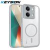 KEYSION Прозрачный магнитный чехол для телефона для Xiaomi POCO M6 Pro 4G Мягкий силикон+ПК HD Clear Ударопрочная задняя крышка для POCO X6 5G