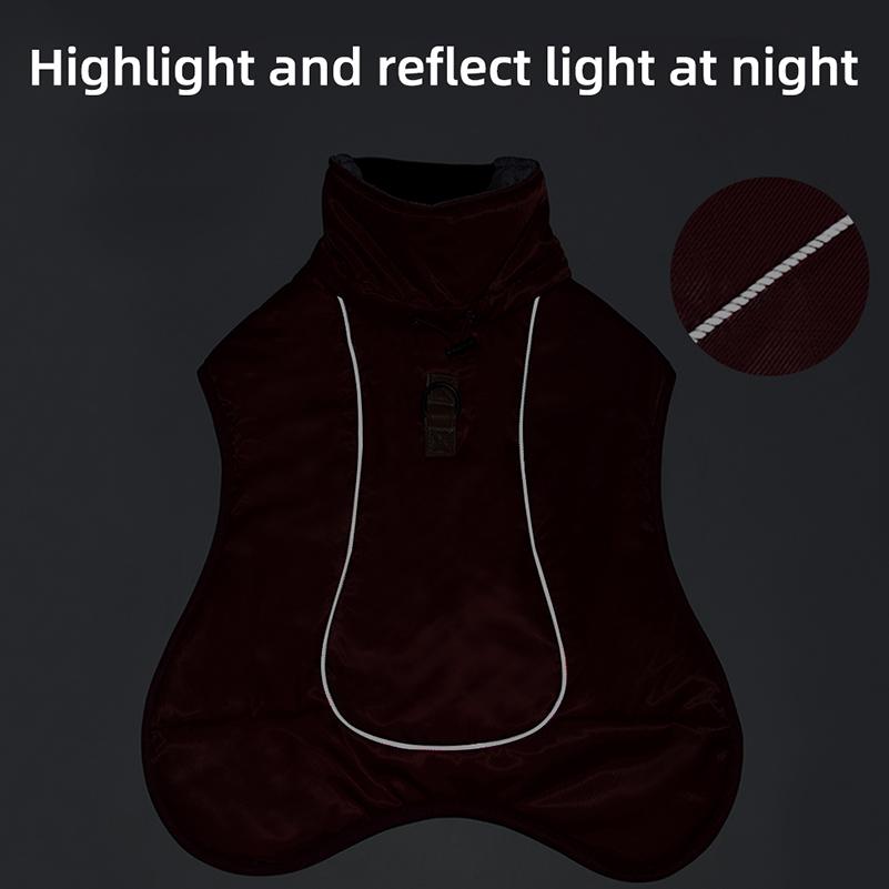 Одежда для больших собак, ветрозащитная утепленная теплая одежда для домашних собак, светоотражающая куртка для щенков, куртка для мопса, лабрадора, французских йорков