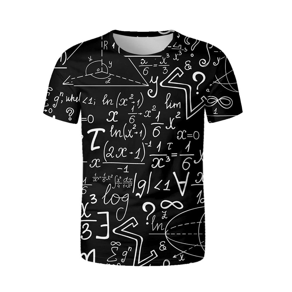 Забавная математическая рубашка Phys Chemical Formula Summer Street 3D футболка модная мягкая футболка большого размера с круглым вырезом футболка большого размера математическая футболка рубашка