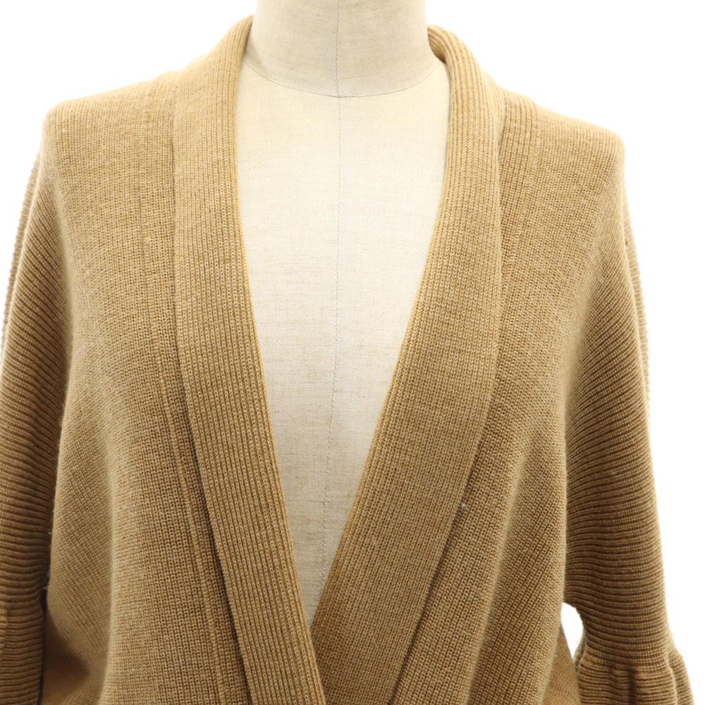 PAULE KA wool Long sleeve knit cardigan Brown Waist ribbon Women Used