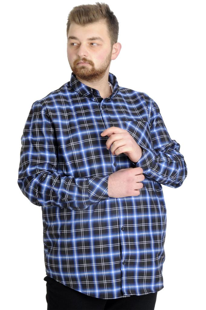 Мужская рубашка больших размеров размера плюс Xl Мужская рубашка больших размеров в клетку с длинным рукавом зеленая