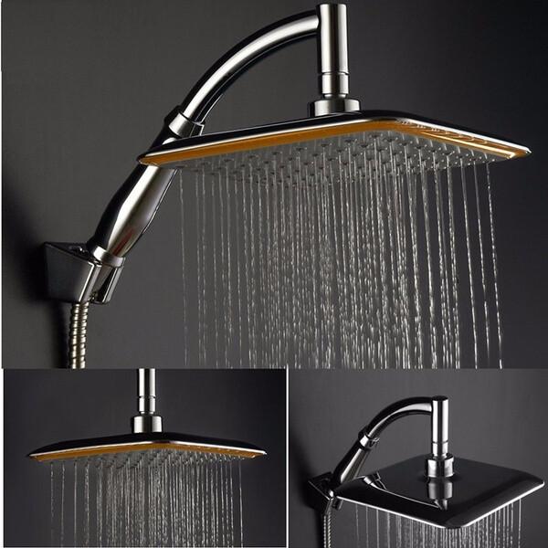 8-дюймовый хромированный удлинитель смесителя для душевой насадки с дождевой насадкой и душевым кронштейном и комплектом шлангов