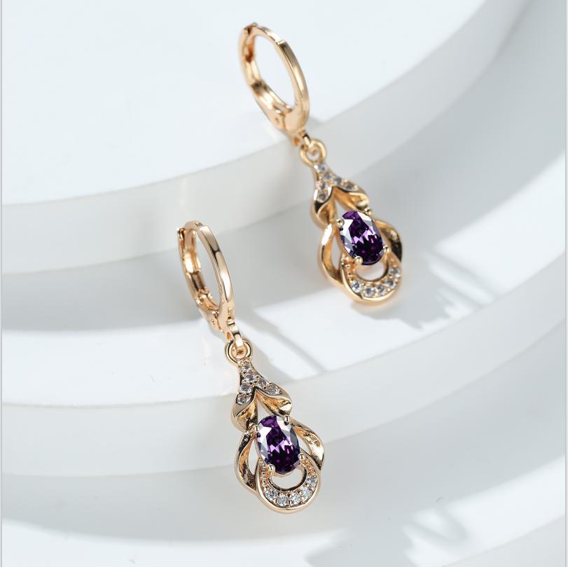 Элегантные серьги-капли золотого цвета в этническом стиле для женщин, серьги-капли с синим камнем, ювелирные изделия