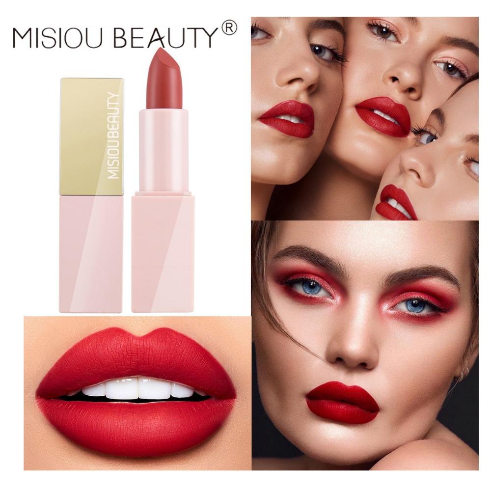 Набор стойких увлажняющих, антипригарных, невыцветающих, невыцветающих матовых бархатных губных помад Misiou Beauty