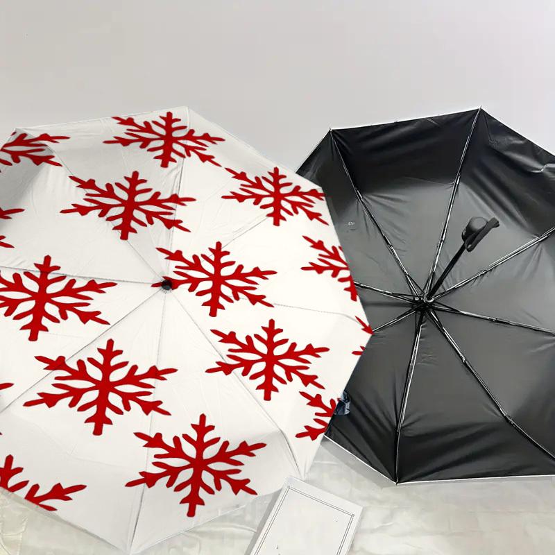 1PC snowflake winter Automatic Open/Close Umbrella Compact Folding Umbrella with 8-Rib Shaft lightweight esign, Highquality Fabric1171A