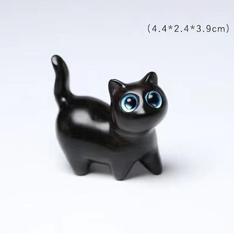1/3 Pcs Charming Wooden Kitten Figurine - Handcrafted Cat Decor For Home, Perfect Gift Idea Cat Figurine Cat Accessories