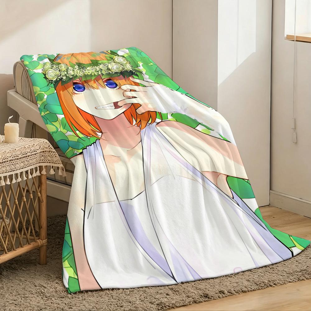 Легкое одеяло-плед The Q-Quintessential Quintuplets, 240 г, фланель, мягкое, приятное для кожи, для летнего охлаждения