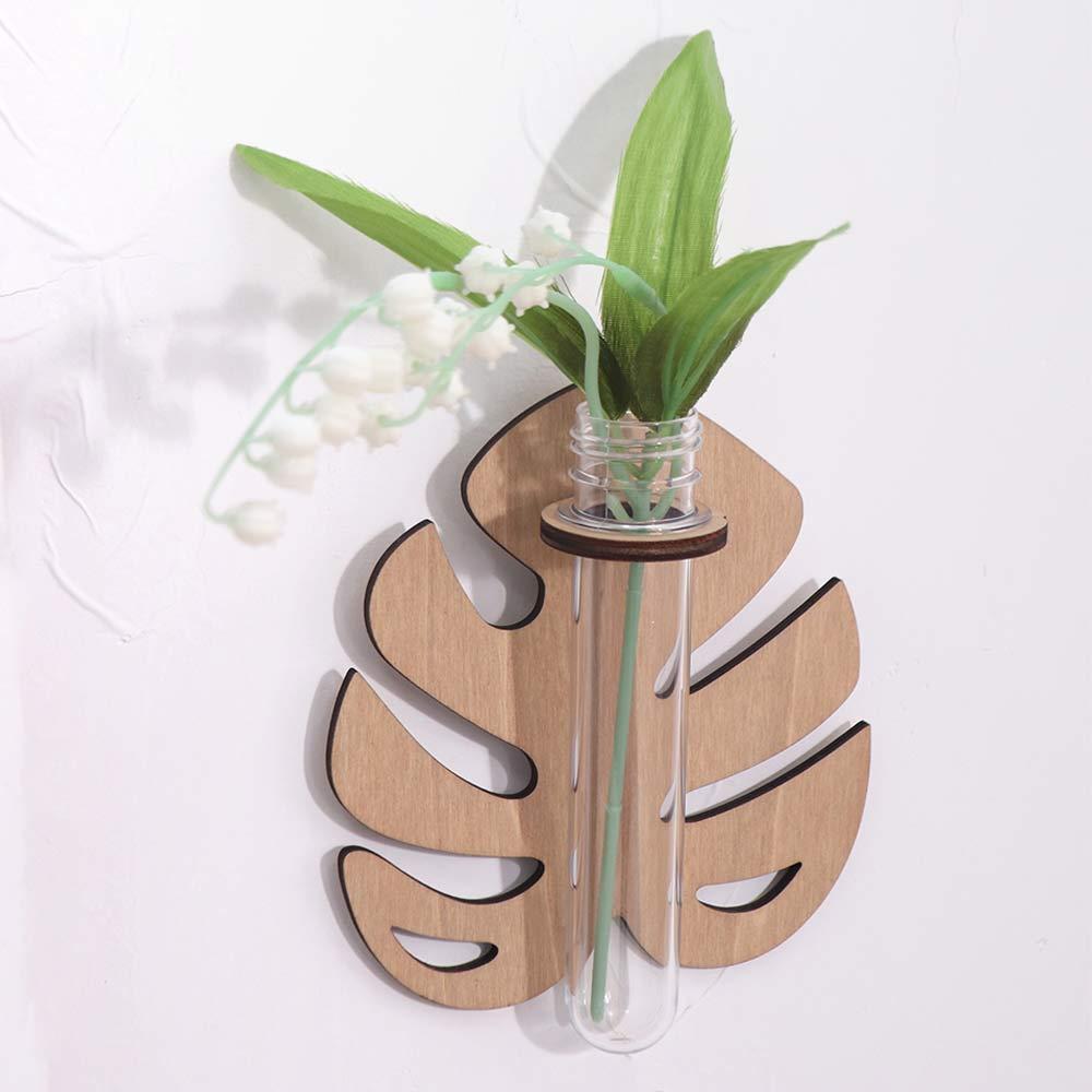 Подставка для хранения растений Гидропонная ваза Деревянная подвесная кашпо Настенная ваза Домашний/Офисный декор