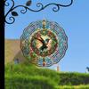 Vibrant 10-Inch Hummingbird Wind Spinner – 3D Kinetic Metal Hanging Ornament with 360° Rotation, Colorful Floral & Butterfly Design for Garden