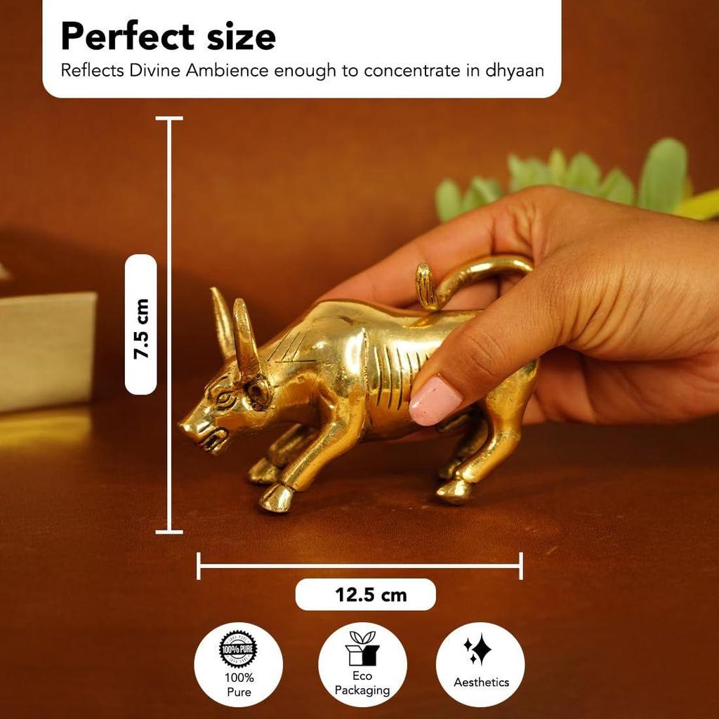 100% Pure Brass Bull Show Pieces for Home Decor Living Room Decorative Items |