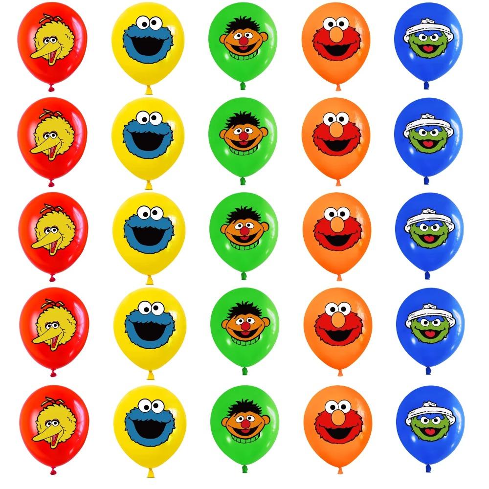 Cartoon Sesames-Streets Theme Cute ELMO COOKIE BIG BIRD Birthday Party Decoration Backdrop Balloons Cake Topper Banner For Kids