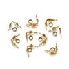 50pcs/lot Stainless Steel Gold Plated Connector Clasp Crimp End Beads For Bracelet Necklace Chains DIY Jewelry Making Supplies