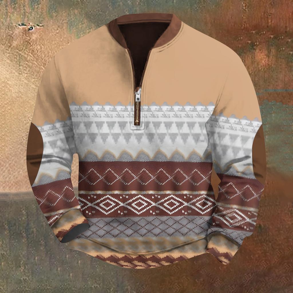 Мужская повседневная толстовка в стиле ретро с градиентным принтом