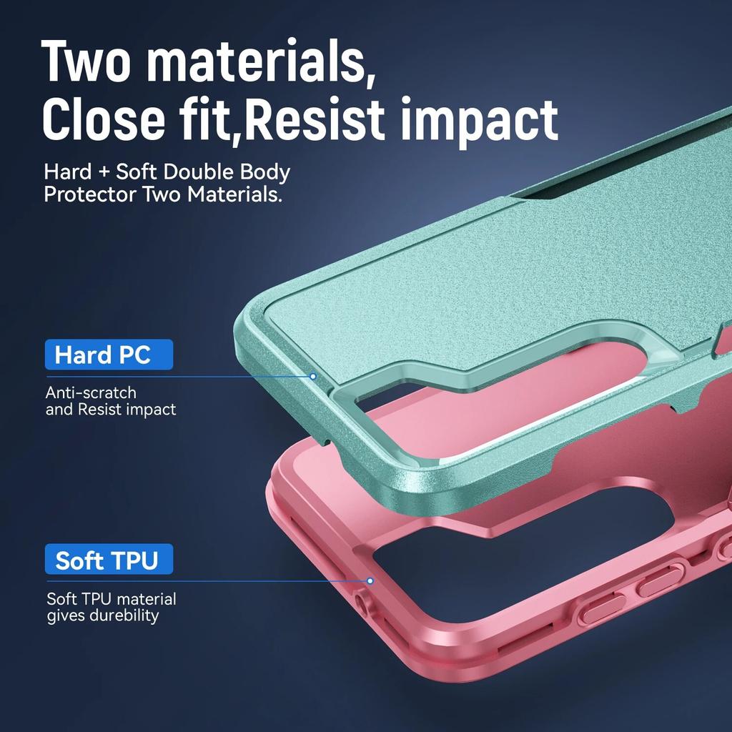 Anti-Glare Back Cover Case for Samsung Galaxy S23 FE S22 Ultra 5G S21 Plus S20 FE S 23 22 20 Dual Layer 2 In 1 Coque Armor Cases