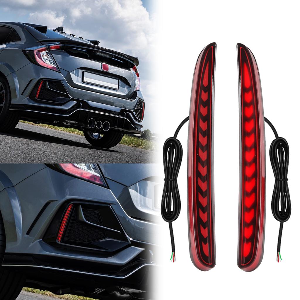 For Honda Civic Type-R Sl Hatchback 2016 2017 2018 2019 2020 LED Rear Bumper Reflector Lights Brake Dynamic Turn Signal Lamps
