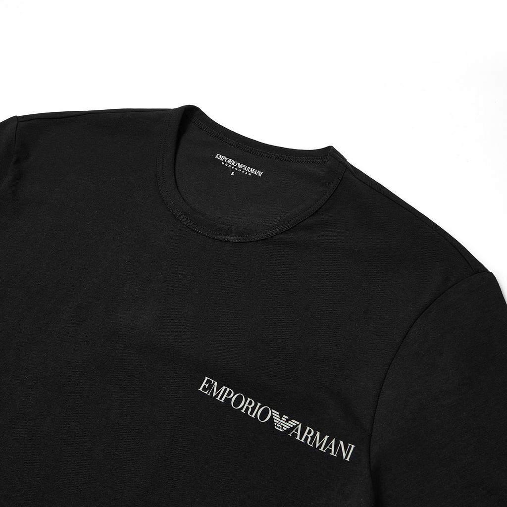 Emporio Armani Приталенная футболка с круглым вырезом и принтом логотипа, двойная упаковка, мужские топы EM000391-AF20669-M0003