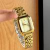 Vintage Luxury Gedi Watches Woman Stainless Steel Gold Square Quartz Ladies Watch Minimalist Casual Stainless Steel Strap Clock