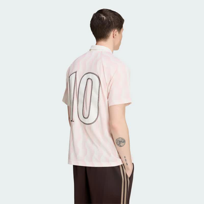Adidas Originals Men's Wavy Texture Loose Fit Polo Shirt