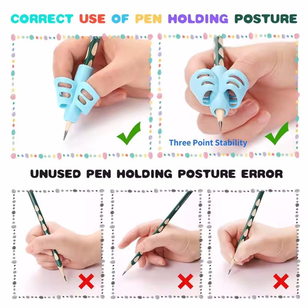 Pencil Grip Writing Corrector 3 Fingers Posture Correction Tool Trainer Children Pen Writing Grip Holders for Children Gifts