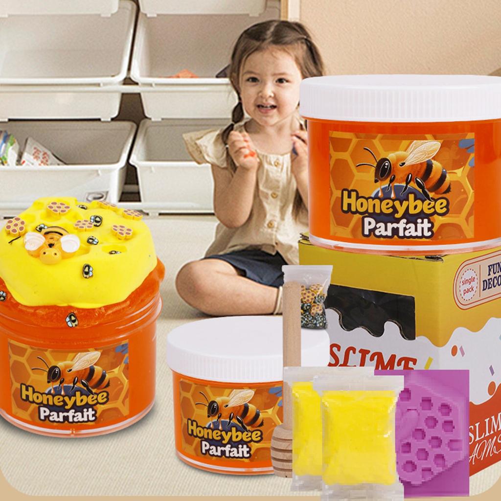 Набор слизи в виде кристальной глины с пчелиным маслом и бычьей головой