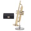 Miniature Trumpet Durable Brass Exquisite Design Romantic Vibes Mini Trumpet Model with Stand Case for Desk Bookshelf